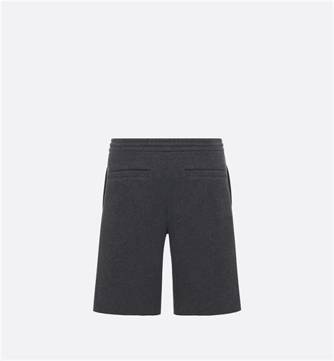 DIOR TEARS Track Shorts Heathered Anthracite Gray Cotton 